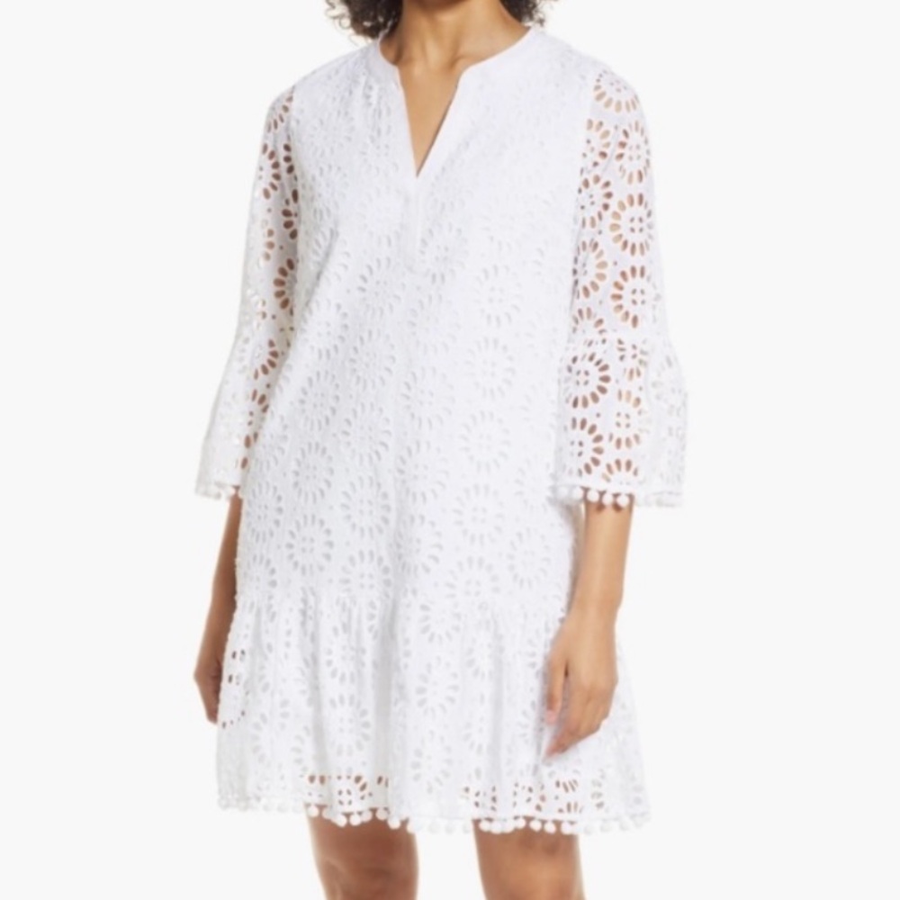 Lilly Pulitzer Bekah Eyelet Shift Mini Dress White XS